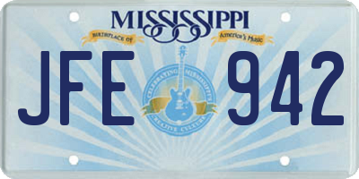 MS license plate JFE942
