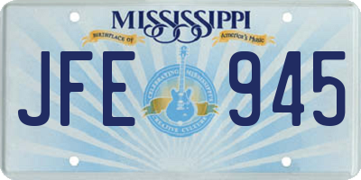 MS license plate JFE945