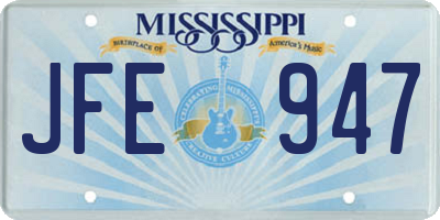 MS license plate JFE947