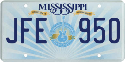 MS license plate JFE950