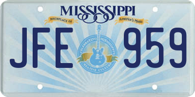 MS license plate JFE959