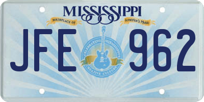 MS license plate JFE962