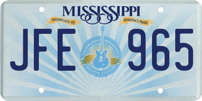 MS license plate JFE965