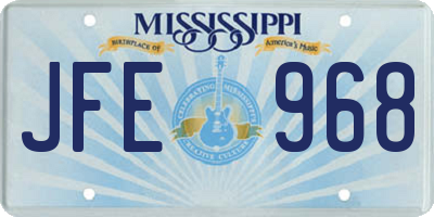 MS license plate JFE968