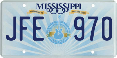 MS license plate JFE970