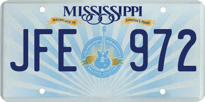MS license plate JFE972