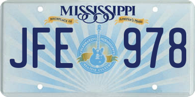 MS license plate JFE978