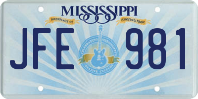 MS license plate JFE981