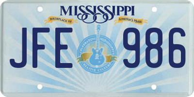 MS license plate JFE986