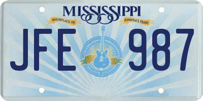 MS license plate JFE987