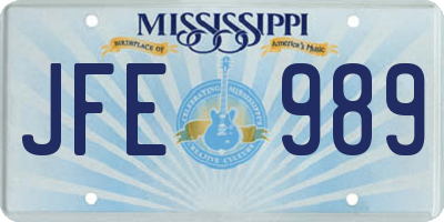 MS license plate JFE989