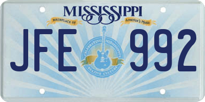 MS license plate JFE992