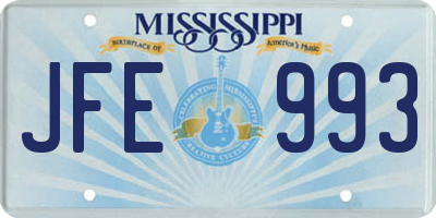 MS license plate JFE993