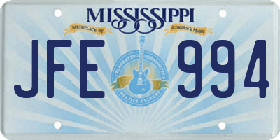 MS license plate JFE994