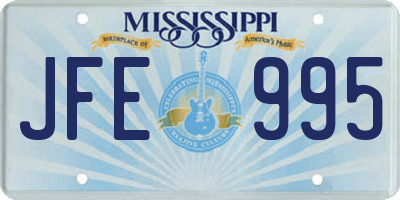 MS license plate JFE995