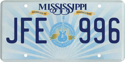 MS license plate JFE996