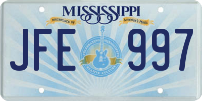 MS license plate JFE997