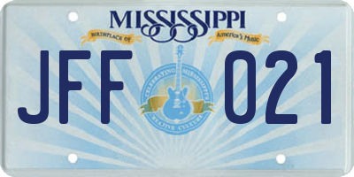 MS license plate JFF021