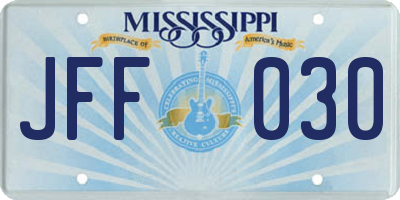 MS license plate JFF030