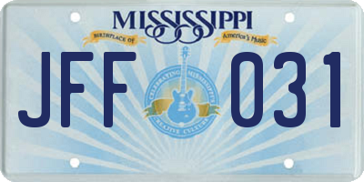 MS license plate JFF031