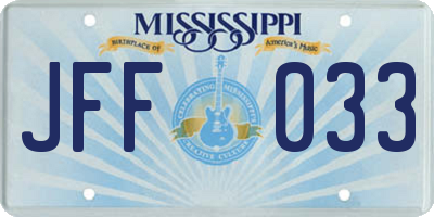 MS license plate JFF033
