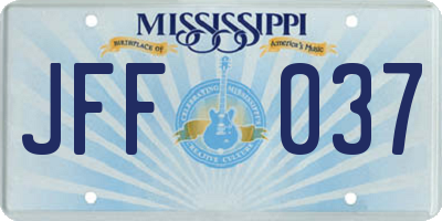 MS license plate JFF037
