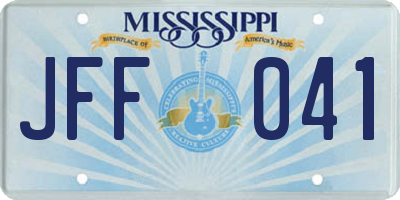 MS license plate JFF041