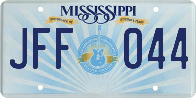 MS license plate JFF044