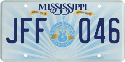 MS license plate JFF046
