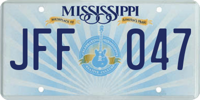MS license plate JFF047