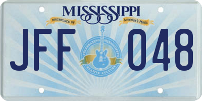 MS license plate JFF048