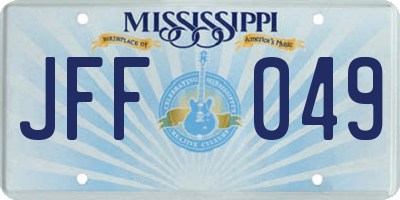MS license plate JFF049