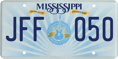 MS license plate JFF050