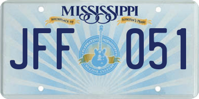 MS license plate JFF051