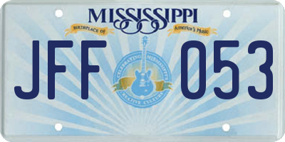 MS license plate JFF053