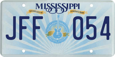 MS license plate JFF054