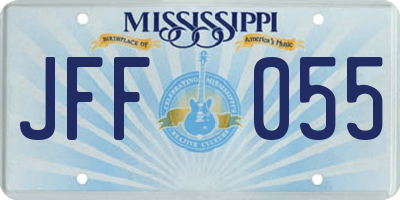 MS license plate JFF055