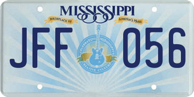 MS license plate JFF056
