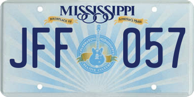 MS license plate JFF057