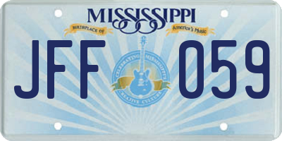 MS license plate JFF059