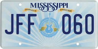MS license plate JFF060