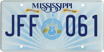 MS license plate JFF061