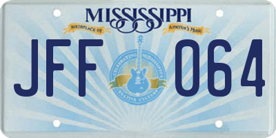 MS license plate JFF064