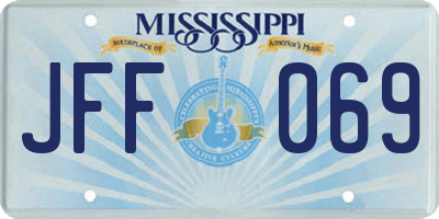 MS license plate JFF069