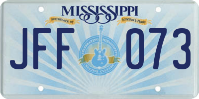 MS license plate JFF073