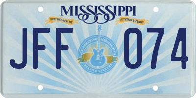 MS license plate JFF074