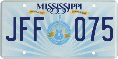 MS license plate JFF075