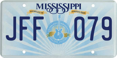 MS license plate JFF079