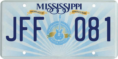 MS license plate JFF081