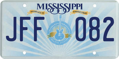 MS license plate JFF082